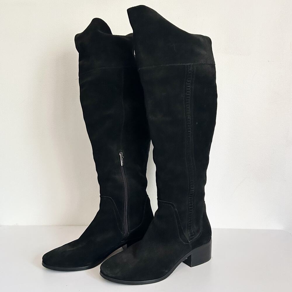 Vince Camuto Kreesell Knee High Suede Boots Black Size 8.5